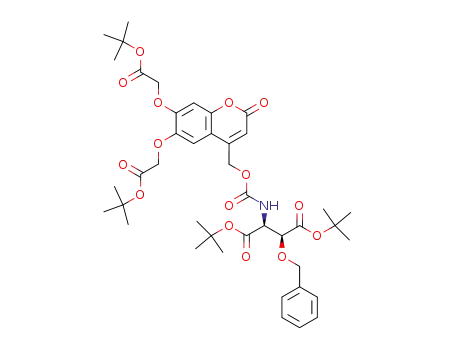 di-tert-butyl (2S,3S)-3-benzyloxy-N-{[6,7-bis(tert-butoxycarbonylmethoxy)coumarin-4-yl-methoxy]carbonyl}aspartate