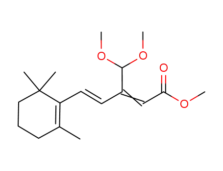 2,4-Pentadienoic acid,
3-(dimethoxymethyl)-5-(2,6,6-trimethyl-1-cyclohexen-1-yl)-, methyl ester,
(E,E)-