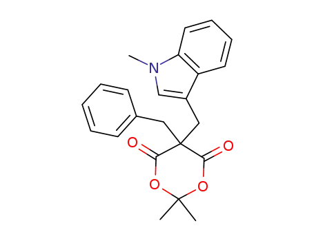 Molecular Structure of 82431-07-0 (isopropylidene benzyl<(N-methylindol-3-yl)methyl>malonate)