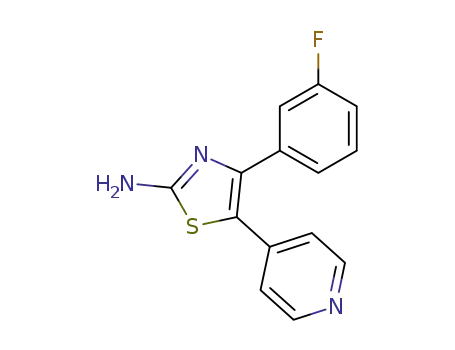 Molecular Structure of 325769-21-9 (2-Thiazolamine, 4-(3-fluorophenyl)-5-(4-pyridinyl)-)