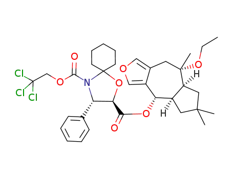 (2R,3S)-3-Phenyl-1-oxa-4-aza-spiro[4.5]decane-2,4-dicarboxylic acid 2-((4S,4aR,7aS,8S)-8-ethoxy-6,6,8-trimethyl-4,4a,5,6,7,7a,8,9-octahydro-2-oxa-cyclopenta[f]azulen-4-yl) ester 4-(2,2,2-trichloro-ethyl) ester