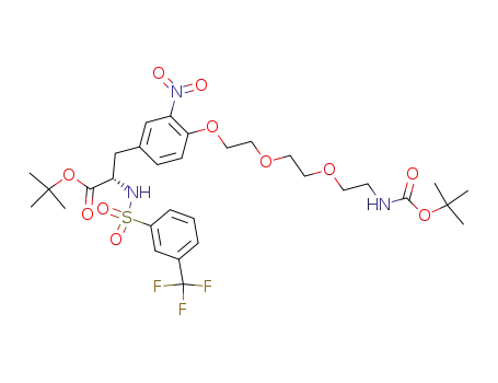 t-butyl O-[2-(2-(2-(N-t-butoxycarbonyl)-2-aminoethoxy)ethoxy)ethyl]-meta-nitro-N-[3-(trifluoromethyl)phenylsulfonyl]-L-tyrosinate