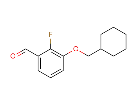 Molecular Structure of 1204176-34-0 (3-(cyclohexylmethoxy)-2-fluorobenzaldehyde)