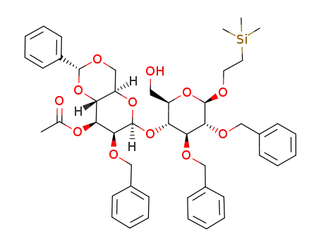 2-(trimethylsilyl)ethyl 3-O-acetyl-2-O-benzyl-4,6-O-benzylidene-β-D-mannopyranosyl-(1->4)-2,3-di-O-benzyl-β-D-glucopyranoside