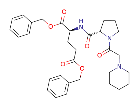 Molecular Structure of 842120-87-0 (L-Glutamic acid, 1-(1-piperidinylacetyl)-L-prolyl-, bis(phenylmethyl) ester)