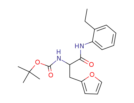 Molecular Structure of 870246-02-9 (Carbamic acid,
[2-[(2-ethylphenyl)amino]-1-(2-furanylmethyl)-2-oxoethyl]-,
1,1-dimethylethyl ester)