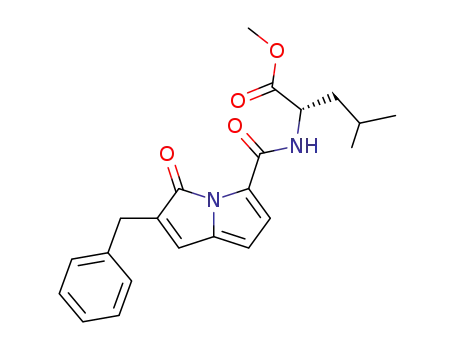 Molecular Structure of 446024-27-7 (L-Leucine, N-[[3-oxo-2-(phenylmethyl)-3H-pyrrolizin-5-yl]carbonyl]-,
methyl ester)