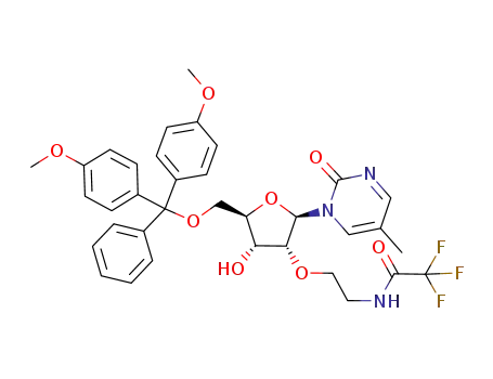 1-[5'-O-(4,4'-dimethoxytrityl)-2'-O-(2-trifluoroacetamido)ethyl-β-D-ribofuranosyl]-5-methyl-2-pyrimidinone