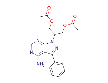 Acetic acid 3-acetoxy-2-(4-amino-3-phenyl-pyrazolo[3,4-d]pyrimidin-1-yl)-propyl ester