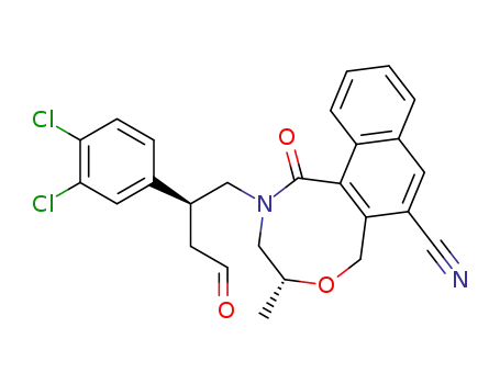 11-[2-(3,4-dichloro-phenyl)-4-oxo-butyl]-9-methyl-12-oxo-9,10,11,12-tetrahydro-7<i>H</i>-8-oxa-11-aza-cycloocta[<i>a</i>]naphthalene-6-carbonitrile