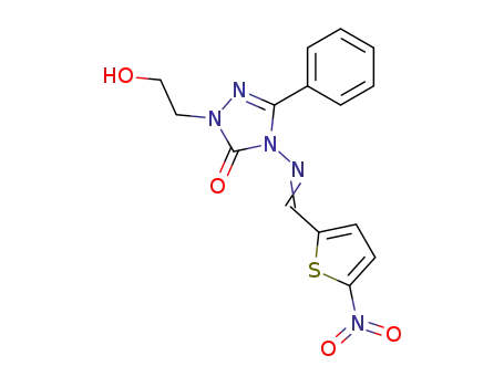 (nitro-5 thenylidene-2 amino)-4 (hydroxy-2 ethyl)-1 phenyl-3 triazol-1,2,4 one-5