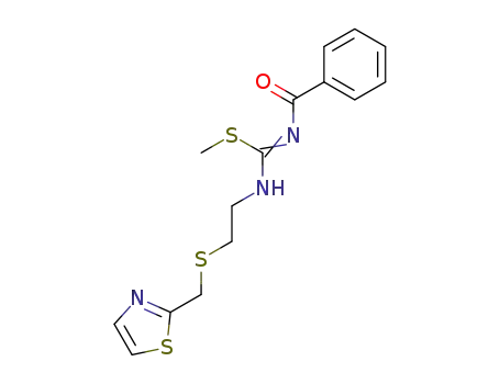 Carbamimidothioic acid, N-benzoyl-N'-[2-[(2-thiazolylmethyl)thio]ethyl]-,methyl ester