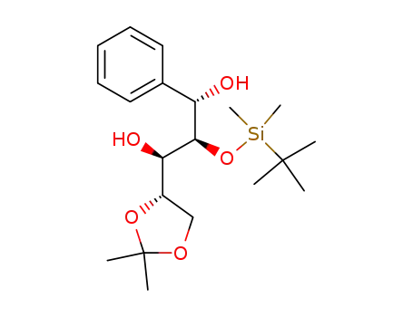 Molecular Structure of 247042-37-1 ((4S)-2,2-dimethyl-4-[(1R,2R,3S)-2-(tert-butyldimethylsilyloxy)-1,3-dihydroxy-3-phenylpropyl]-1,3-dioxolane)