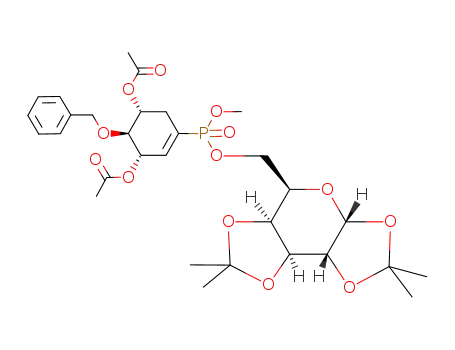 methyl 1,2:3,4-di-O-isopropylidene-α-D-galactopyranos-6-yl [(3S,4S,5R)-4-benzyloxy-3,5-diacetoxy-1-cyclohexenephosphonate]