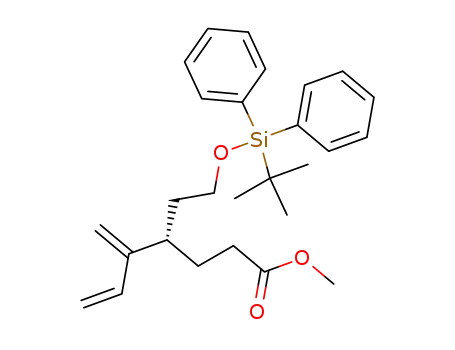 6-Heptenoic acid,
4-[2-[[(1,1-dimethylethyl)diphenylsilyl]oxy]ethyl]-5-methylene-, methyl
ester, (4S)-