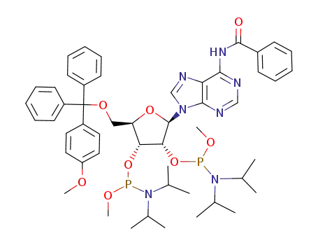 N<sup>6</sup>-benzoyl-5'-O-(monomethoxytrityl)adenosine 2',3'-bis-O-(methyl N,N-diisopropylphosphoramidite)