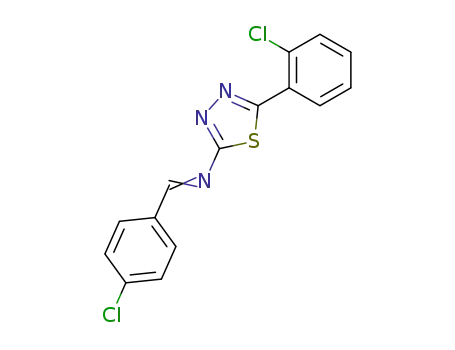 Molecular Structure of 122772-38-7 ([1-(4-Chloro-phenyl)-meth-(E)-ylidene]-[5-(2-chloro-phenyl)-[1,3,4]thiadiazol-2-yl]-amine)
