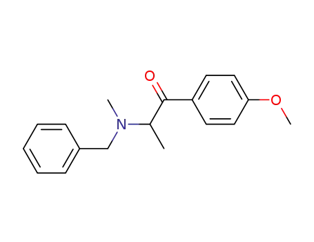 Molecular Structure of 101718-50-7 (1-Propanone, 1-(4-methoxyphenyl)-2-[methyl(phenylmethyl)amino]-)