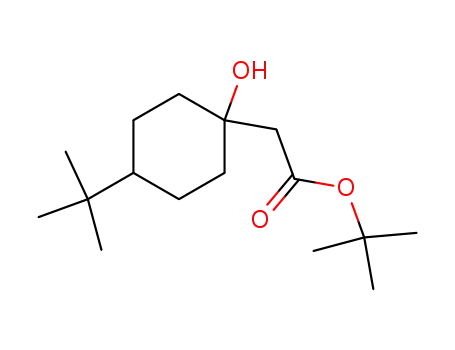 Molecular Structure of 13278-12-1 (Cyclohexaneacetic acid, 4-tert-butyl-1-hydroxy-, tert-butyl ester)