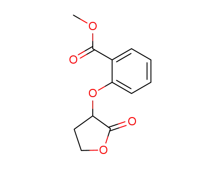 Molecular Structure of 58835-31-7 (Benzoic acid, 2-[(tetrahydro-2-oxo-3-furanyl)oxy]-, methyl ester)