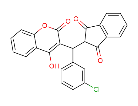 2-[(3-Chloro-phenyl)-(4-hydroxy-2-oxo-2H-chromen-3-yl)-methyl]-indan-1,3-dione