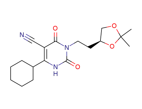 5-cyano-6-cyclohexyl-{2-[(S)-2,2-dimethyl-1,3-dioxolan-4-yl]ethyl}uracil