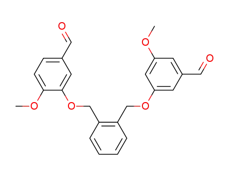 Molecular Structure of 89052-11-9 (Benzaldehyde,
3-[[2-[(3-formyl-5-methoxyphenoxy)methyl]phenyl]methoxy]-4-methoxy-)