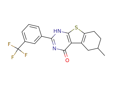 (1)Benzothieno(2,3-d)pyrimidin-4(1H)-one, 5,6,7,8-tetrahydro-6-methyl-2-(3-(trifluoromethyl)phenyl)-
