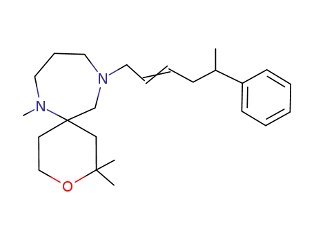 Molecular Structure of 87422-52-4 (2,2,7-Trimethyl-11-((E)-5-phenyl-hex-2-enyl)-3-oxa-7,11-diaza-spiro[5.6]dodecane)