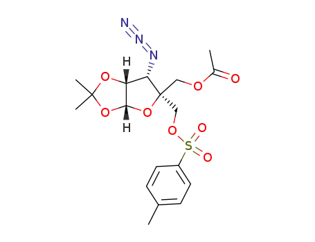3-azido-5-O-acetyl-3-deoxy-4-C-(p-toluenesulfonyloxymethyl)-1,2-O-isopropylidene-α-D-erythro-ribofuranose