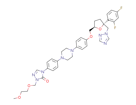Molecular Structure of 186806-36-0 (4-[4-(4-{4-[(2R,5R)-5-(2,4-Difluoro-phenyl)-5-[1,2,4]triazol-1-ylmethyl-tetrahydro-furan-2-ylmethoxy]-phenyl}-piperazin-1-yl)-phenyl]-2-(2-methoxy-ethoxymethyl)-2,4-dihydro-[1,2,4]triazol-3-one)