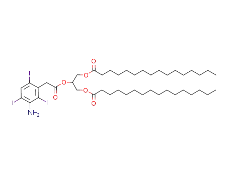 Molecular Structure of 102851-37-6 (1,3-dipalmitoylglycerol 2-[(3-amino-2,4,6-triiodophenyl)acetate])