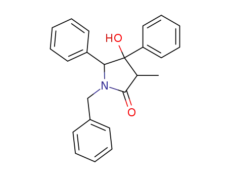 Molecular Structure of 112500-32-0 (2-Pyrrolidinone, 4-hydroxy-3-methyl-4,5-diphenyl-1-(phenylmethyl)-)