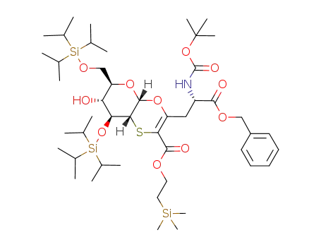 (4aR,6R,7R,8S,8aR)-3-((S)-2-Benzyloxycarbonyl-2-tert-butoxycarbonylamino-ethyl)-7-hydroxy-8-triisopropylsilanyloxy-6-triisopropylsilanyloxymethyl-6,7,8,8a-tetrahydro-4aH-4,5-dioxa-1-thia-naphthalene-2-carboxylic acid 2-trimethylsilanyl-ethyl ester