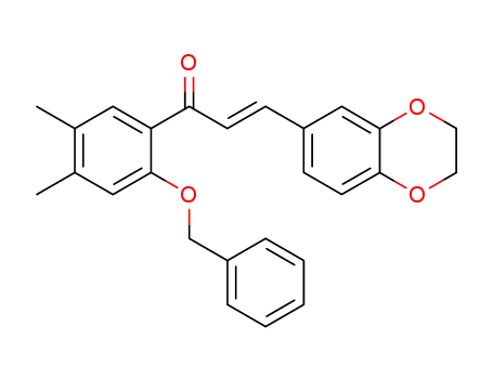 Molecular Structure of 96755-18-9 (1-(2-benzyloxy-4,5-dimethylphenyl)-3-(6-benzodioxan-1,4-yl)propenone)