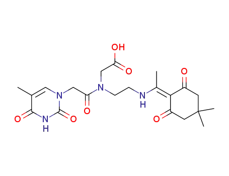 Molecular Structure of 682753-04-4 (Glycine,
N-[(3,4-dihydro-5-methyl-2,4-dioxo-1(2H)-pyrimidinyl)acetyl]-N-[2-[[1-(4,
4-dimethyl-2,6-dioxocyclohexylidene)ethyl]amino]ethyl]-)