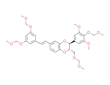 (2S,3S)-6-[(E)-2-(3,5-Bis-methoxymethoxy-phenyl)-vinyl]-3-(3,5-dimethoxy-4-methoxymethoxy-phenyl)-2-methoxymethoxymethyl-2,3-dihydro-benzo[1,4]dioxine