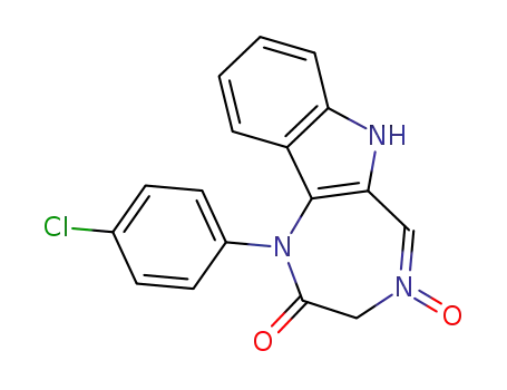 1,4-Diazepino[6,5-b]indol-2(1H)-one, 1-(4-chlorophenyl)-3,6-dihydro-,
4-oxide