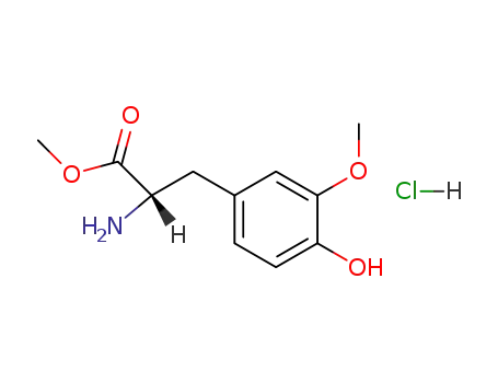 Molecular Structure of 72683-85-3 (L-Tyrosine, 3-methoxy-, methyl ester, hydrochloride)