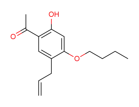 Molecular Structure of 117690-48-9 (Ethanone, 1-[4-butoxy-2-hydroxy-5-(2-propenyl)phenyl]-)