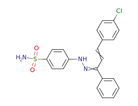 Molecular Structure of 111607-54-6 (4-{N'-[(E)-3-(4-Chloro-phenyl)-1-phenyl-prop-2-en-(E)-ylidene]-hydrazino}-benzenesulfonamide)