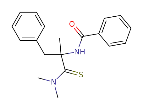 Molecular Structure of 114234-22-9 (Benzamide,
N-[2-(dimethylamino)-1-methyl-1-(phenylmethyl)-2-thioxoethyl]-)