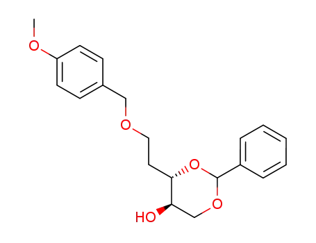 Molecular Structure of 749875-18-1 ((4S,5R)-4-[2-(4-Methoxy-benzyloxy)-ethyl]-2-phenyl-[1,3]dioxan-5-ol)