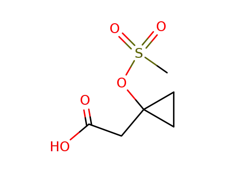 Molecular Structure of 832142-14-0 (2-(1-(Methylsulfonyloxy)cyclopropyl)acetic acid)