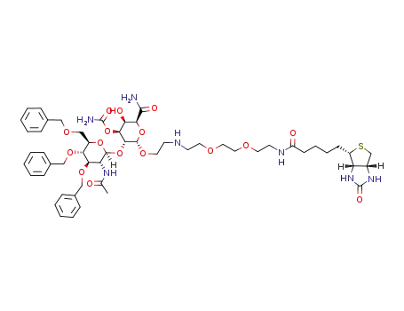 2-{2-[2-(2-biotinamidoethoxy)-ethoxy]ethylamino}ethyl 2-O-(2-acetamido-3,4,6-tri-O-benzyl-2-deoxy-β-D-glucopyranosyl)-3-O-carbamoyl-α-D-galactopyranosiduronamide