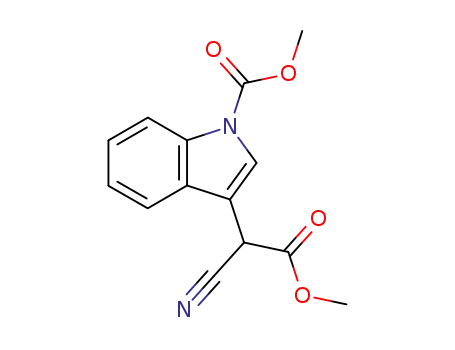 Molecular Structure of 55747-24-5 (3-(cyanomethoxycarbonylmethyl)indole-1-carboxylic acid methyl ester)