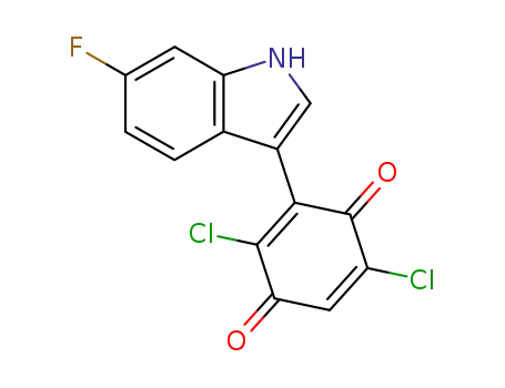 2,5-Cyclohexadiene-1,4-dione, 2,5-dichloro-3-(6-fluoro-1H-indol-3-yl)-
