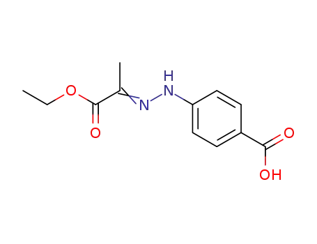 Molecular Structure of 301222-77-5 (4-(2-(1-ethoxy-1-oxopropan-2-ylidene)hydrazinyl)benzoic acid)