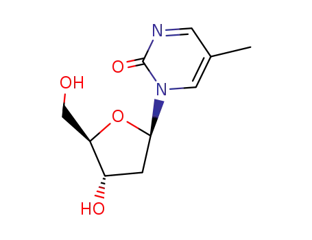 Molecular Structure of 22003-31-2 (2(1H)-Pyrimidinone, 1-(2-deoxy-beta-D-erythro-pentofuranosyl)-5-methyl -)