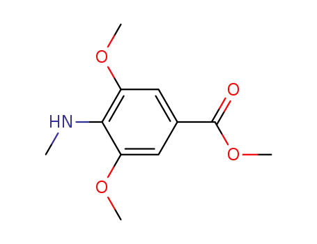 Molecular Structure of 55687-69-9 (Benzoic acid, 3,5-dimethoxy-4-(methylamino)-, methyl ester)